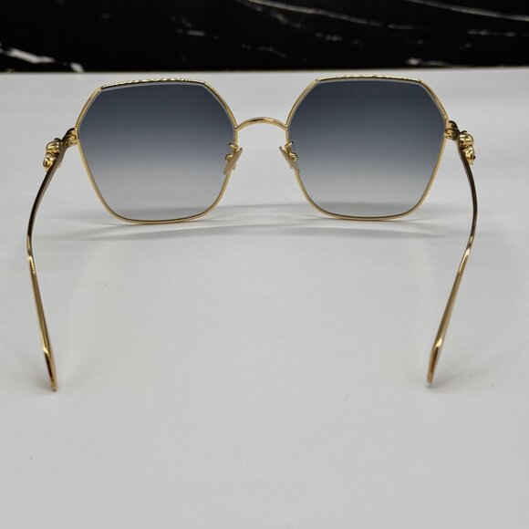 NEW AM0325S 001 ALEXANDER MCQUEEN GOLD/GREY WOMEN ALEXANDER MCQUEEN SUNGLASSES - Picture 7 of 14